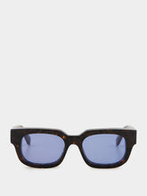 Off-White Havana and Blue Square Acetate Sunglasses