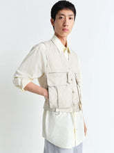 Lemaire Stone Beige Technical Gilet in Ventile® Cotton