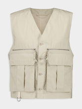 Lemaire Stone Beige Technical Gilet in Ventile® Cotton