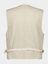 Lemaire Stone Beige Technical Gilet in Ventile® Cotton