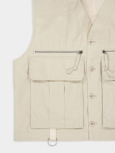 Lemaire Stone Beige Technical Gilet in Ventile® Cotton