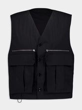 Lemaire Black Technical Gilet in Ventile® Cotton