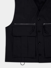 Lemaire Black Technical Gilet in Ventile® Cotton