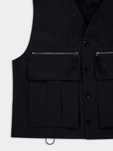 Lemaire Black Technical Gilet in Ventile® Cotton