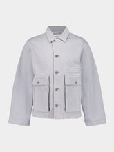 Snowy Blue Grey Boxy Jacket | PDP - Fashion Clinic