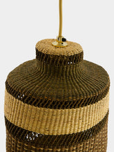 Golden Editions Brown Woven Straw Pendant Lamp