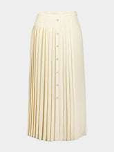 Prada Logo-Jacquard Silk Pleated Skirt
