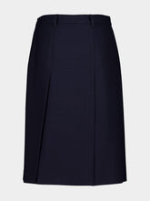 Prada Navy Blue Wool Hopsack Skirt