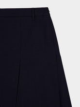 Prada Navy Blue Wool Hopsack Skirt