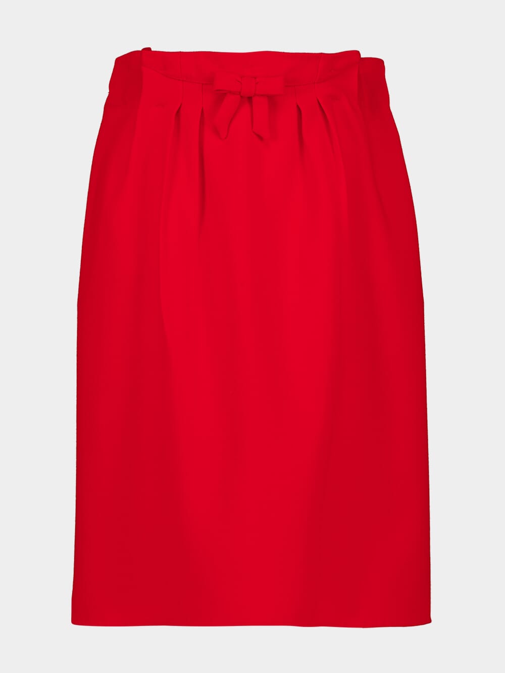 Prada Red Melange Natté Wool Midi Skirt | Fashion Clinic