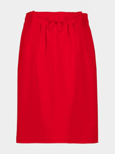 Prada Red Melange Natté Wool Midi Skirt