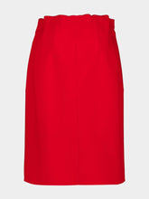Prada Red Melange Natté Wool Midi Skirt