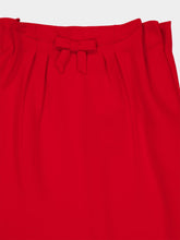 Prada Red Melange Natté Wool Midi Skirt