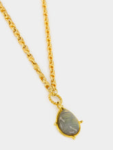 Gold Labradorite Pendant Necklace