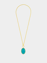 Sylvia Toledano Gold Talisman Pendant Necklace with Turquoise