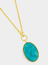 Sylvia Toledano Gold Talisman Pendant Necklace with Turquoise
