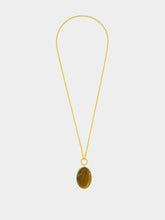 Sylvia Toledano Gold Talisman Reversible Necklace with Malachite and Tiger Eye