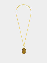 Sylvia Toledano Gold Talisman Reversible Necklace with Lapis Lazuli and Tiger Eye