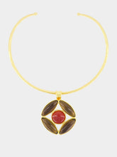 Sylvia Toledano Marquise Pendant Necklace with Smoky Quartz and Cornaline