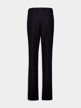 Prada Navy Old-Wash Gabardine Pants with Brooch