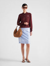 Prada Amaranth Red Long-Sleeved Silk Polo Shirt