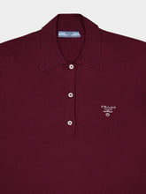 Prada Amaranth Red Long-Sleeved Silk Polo Shirt