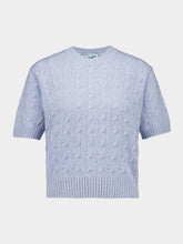Prada Sapphire Blue Cable-Knit Cashmere Sweater