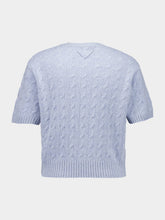 Prada Sapphire Blue Cable-Knit Cashmere Sweater