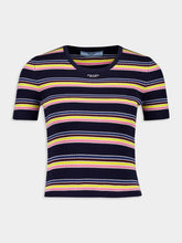 Prada Striped Short-Sleeve Cotton Pullover