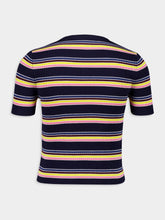 Prada Striped Short-Sleeve Cotton Pullover