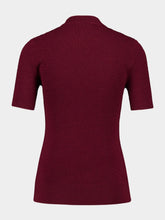 Prada Amaranth Red Short-Sleeved Wool Sweater with Pendants