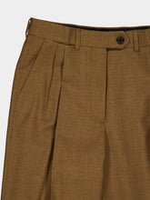 Prada Tobacco Brown Virgin Wool Wide-Leg Trousers