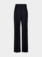 Prada Dark Blue Straight-Leg Virgin Wool Trousers