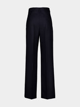 Prada Dark Blue Straight-Leg Virgin Wool Trousers