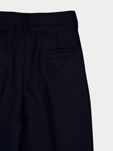 Prada Dark Blue Straight-Leg Virgin Wool Trousers
