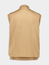Prada Camel Sleeveless Silk Polo