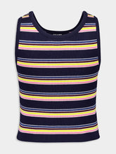 Prada Striped Sleeveless Knit Tank Top