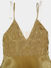 Prada Gold Pleated Midi Dress