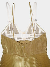 Prada Gold Pleated Midi Dress