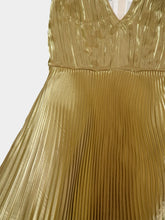Prada Gold Pleated Midi Dress