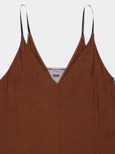 Prada Tobacco Brown Embroidered Midi Dress