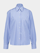 Prada Sapphire Blue Striped Poplin Shirt