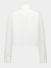 Prada Embroidered Collar White Poplin Shirt