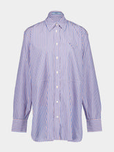 Prada Striped Poplin Shirt in Sapphire Blue