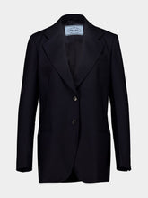 Prada Blue Virgin Wool Single-Breasted Blazer