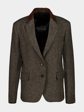 Prada Ebony Chevron Wool Single-Breasted Jacket