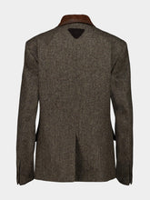 Prada Ebony Chevron Wool Single-Breasted Jacket