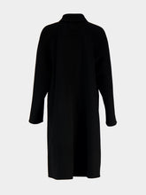 Prada Black Virgin Wool Coat with Leather Buttons