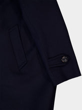 Prada Blue Virgin Wool Coat with Leather Buttons