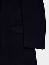Prada Navy Wool Coat with Shearling Collar